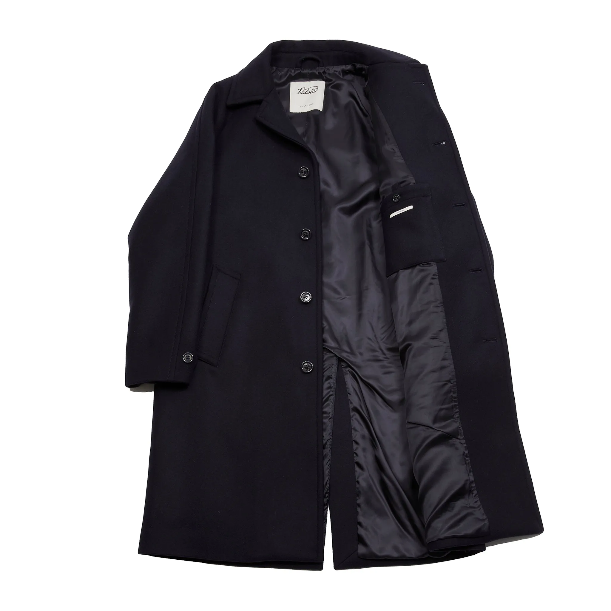Valstar Wool Felt Overcoat in Navy