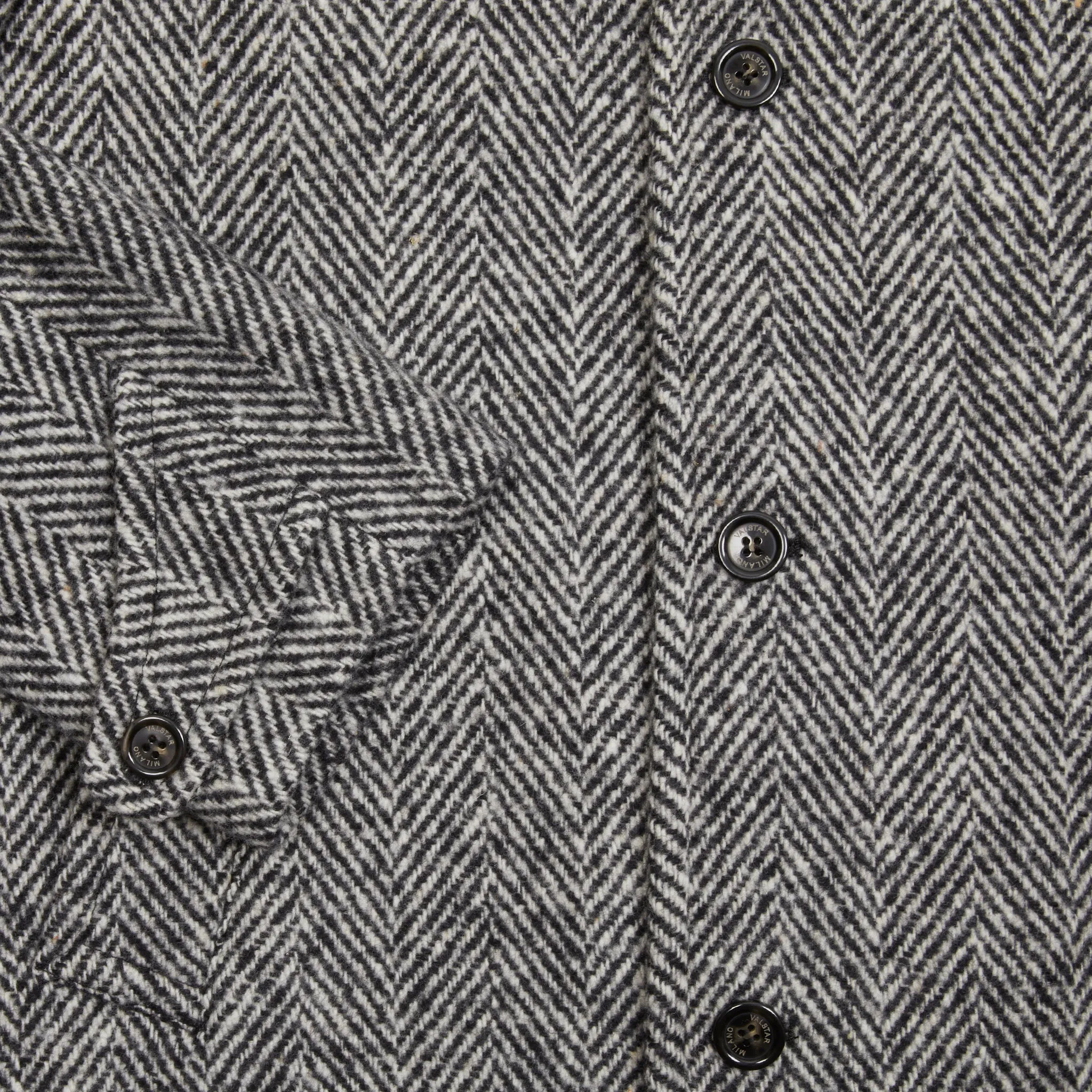 Valstar Wool Overcoat in Grey Herringbone