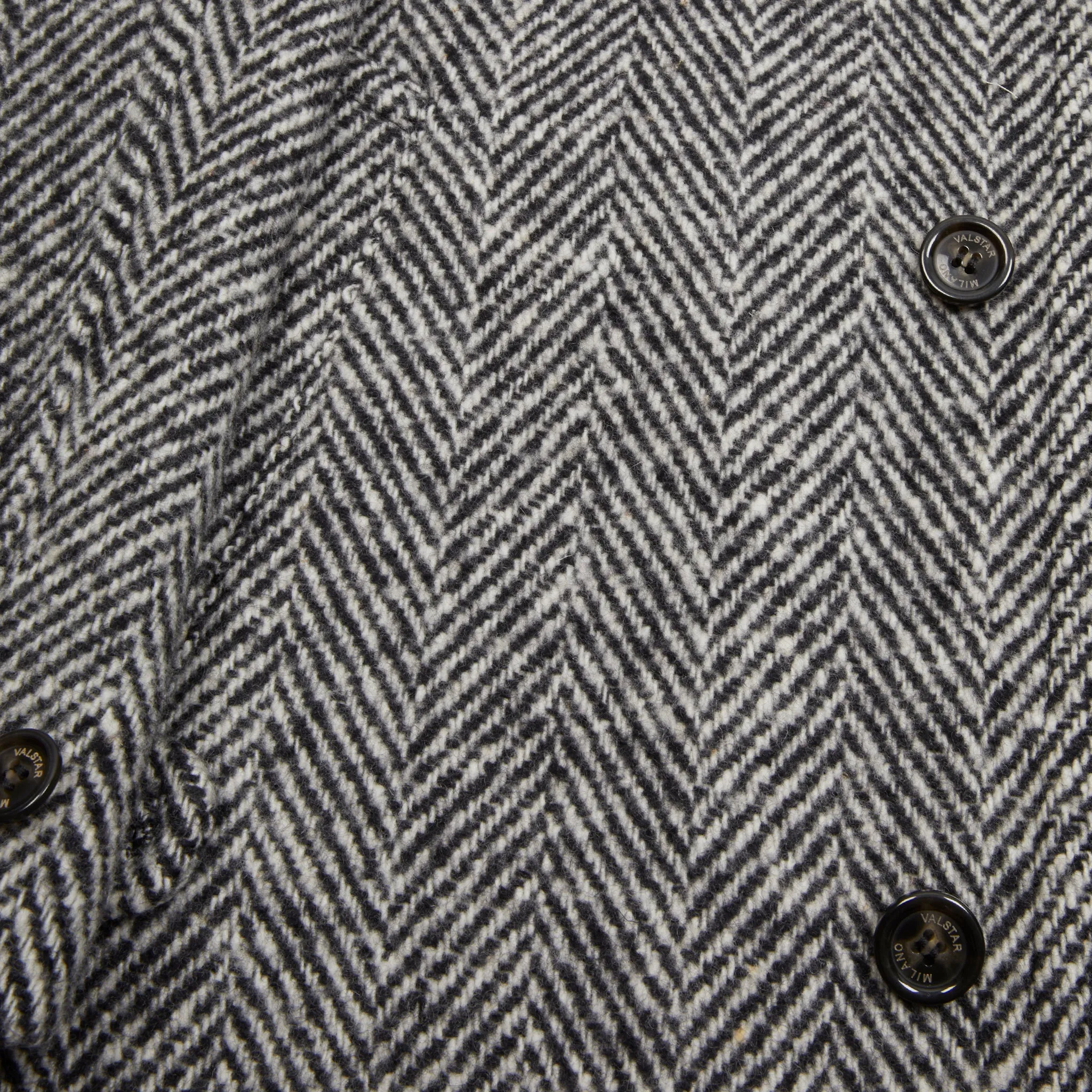 Valstar Wool Overcoat in Grey Herringbone