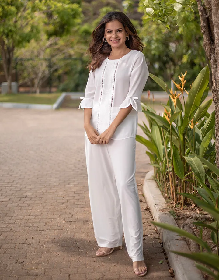 White Blouse with Pintucks