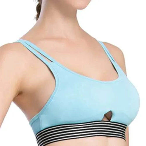 Women Sexy Breathable Cross-Criss Wireless Bra Key Hole Front Sports Yoga Underwear