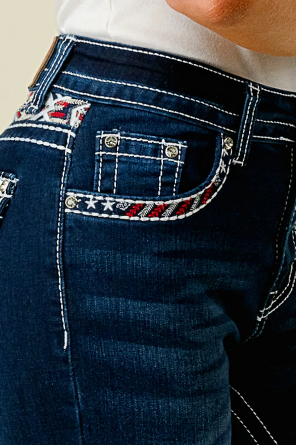 WT-701 BOOTCUT EMBROIDERED STRETCHY WOMEN'S BLING JEANS - WESTFIELD EAGLE